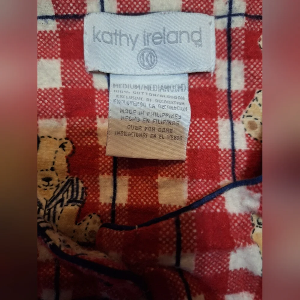 Vintage AOP Teddy Bear Flannel PJ Romper Medium